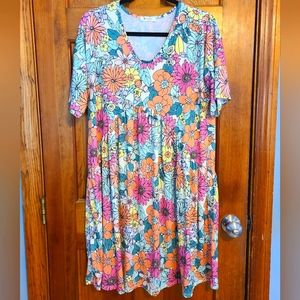 Retro floral print dress